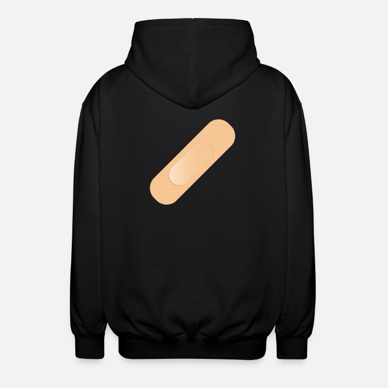 einfaches Heftpflaster als Gestaltungselement - Unisex Kapuzenjacke - Schwarz