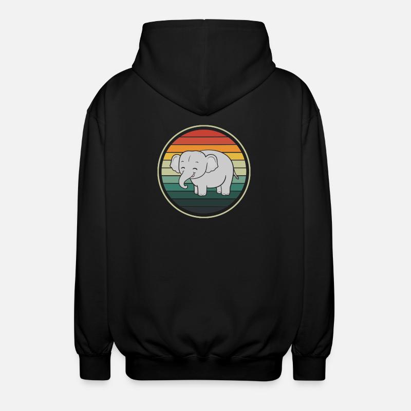 Elephant Elephants - Unisex Hooded Jacket - black
