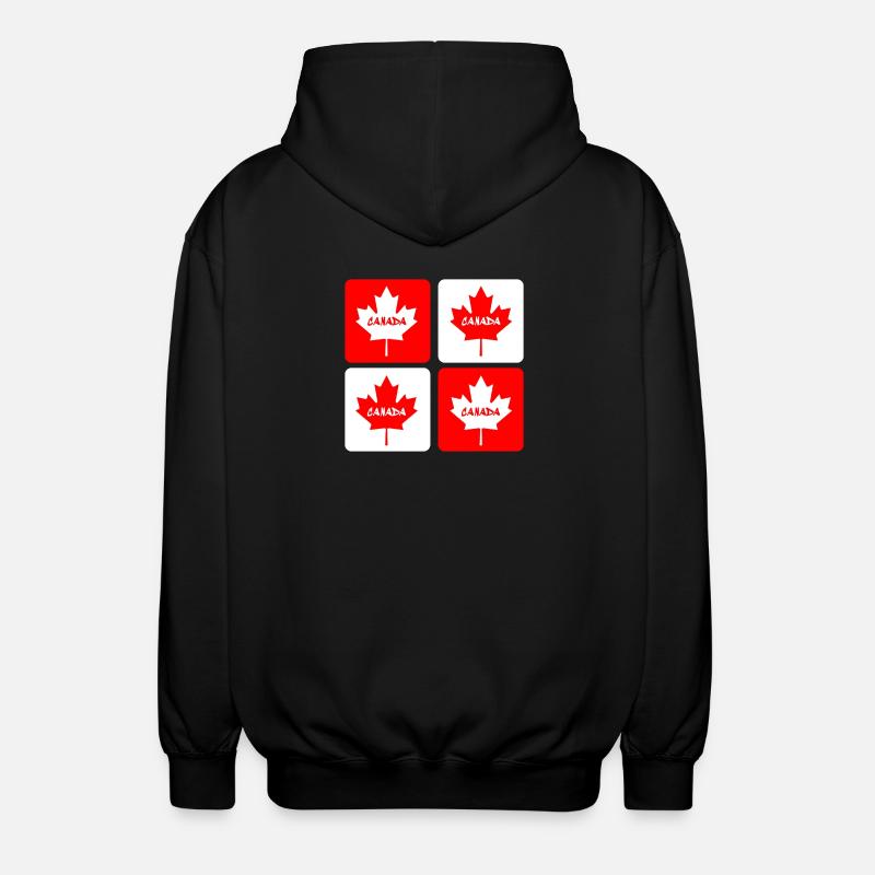 Canada maple leaf flags design - Unisex Hooded Jacket - black