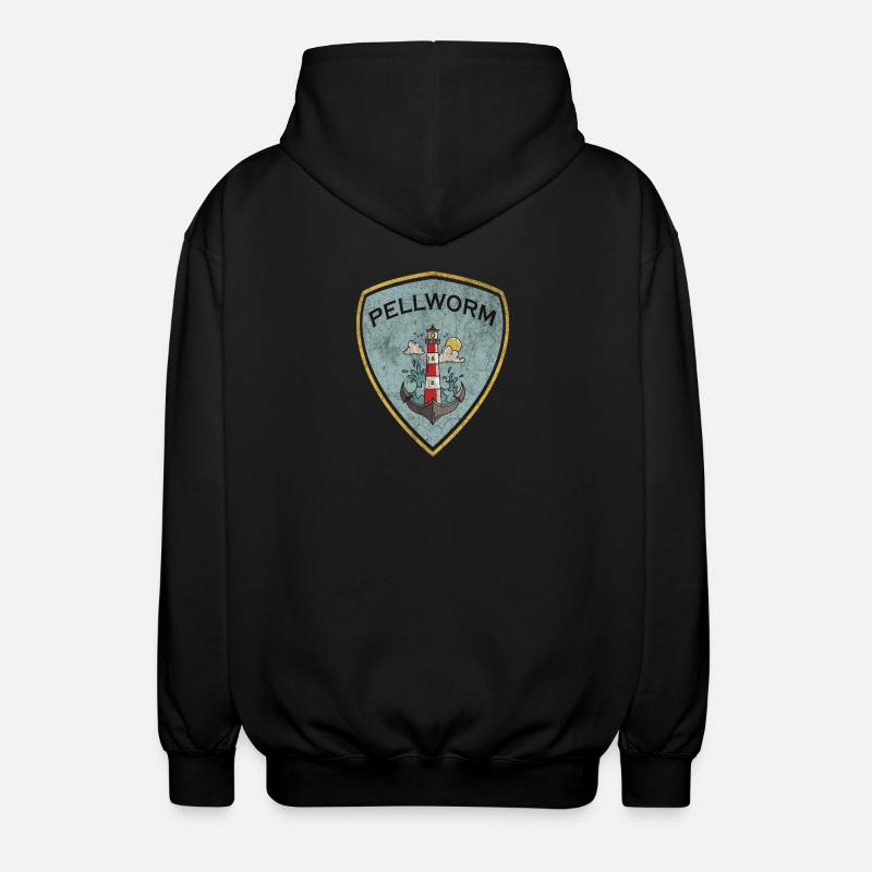Pellworm Wappen Leuchtturm Design - Unisex Kapuzenjacke - Schwarz