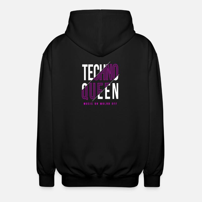 techno queen design - Unisex Hooded Jacket - black