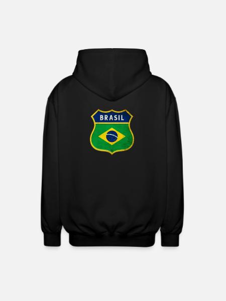Drapeau armoiries du Brésil - Veste à capuche unisexe - noir