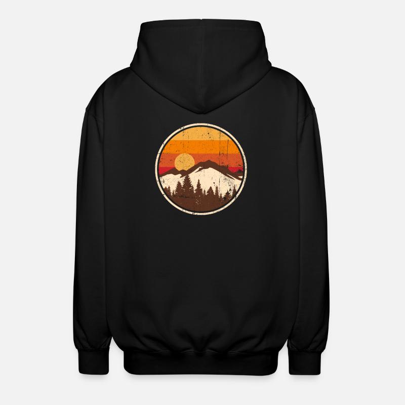 Sunset Ridge Mountain Circle - Unisex Hooded Jacket - black