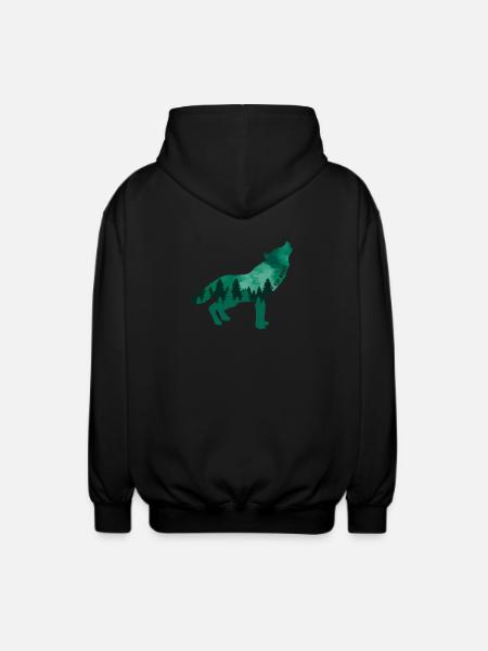 Climate Change Environmental Protection Wolf - Unisex Hooded Jacket - black