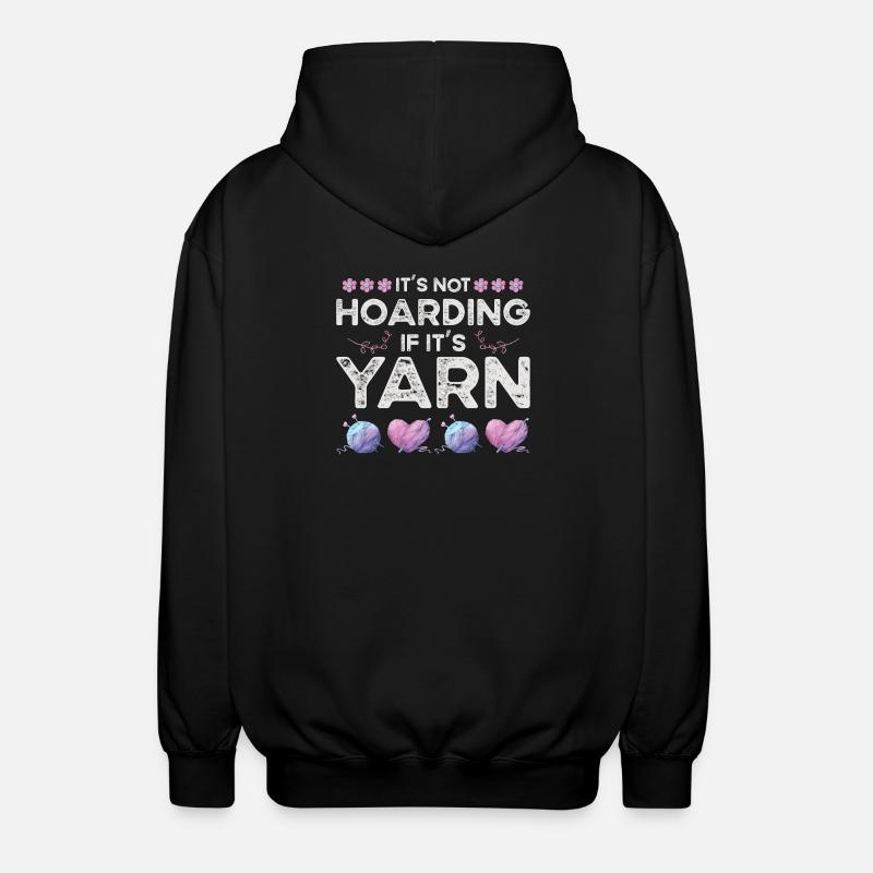 Knitting Yarn Wool Stash Crochet - Unisex Hooded Jacket - black