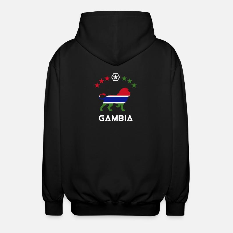 Design drapeau lion Gambie - Veste à capuche unisexe - noir