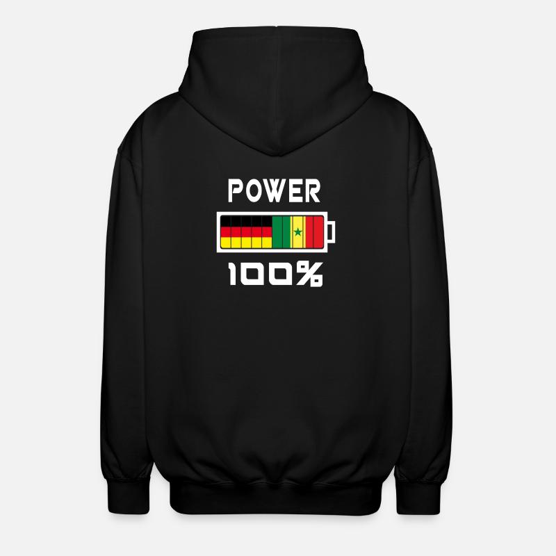 Allemagne et Sénégal Power 100% - Veste à capuche unisexe - noir