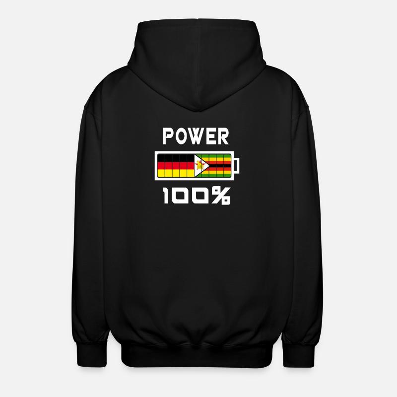 100 Power Allemagne Zimbabwe - Veste à capuche unisexe - noir