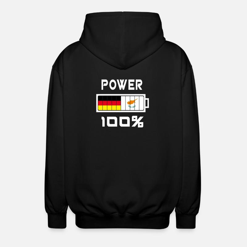 Allemagne et Chypre Power 100% - Veste à capuche unisexe - noir