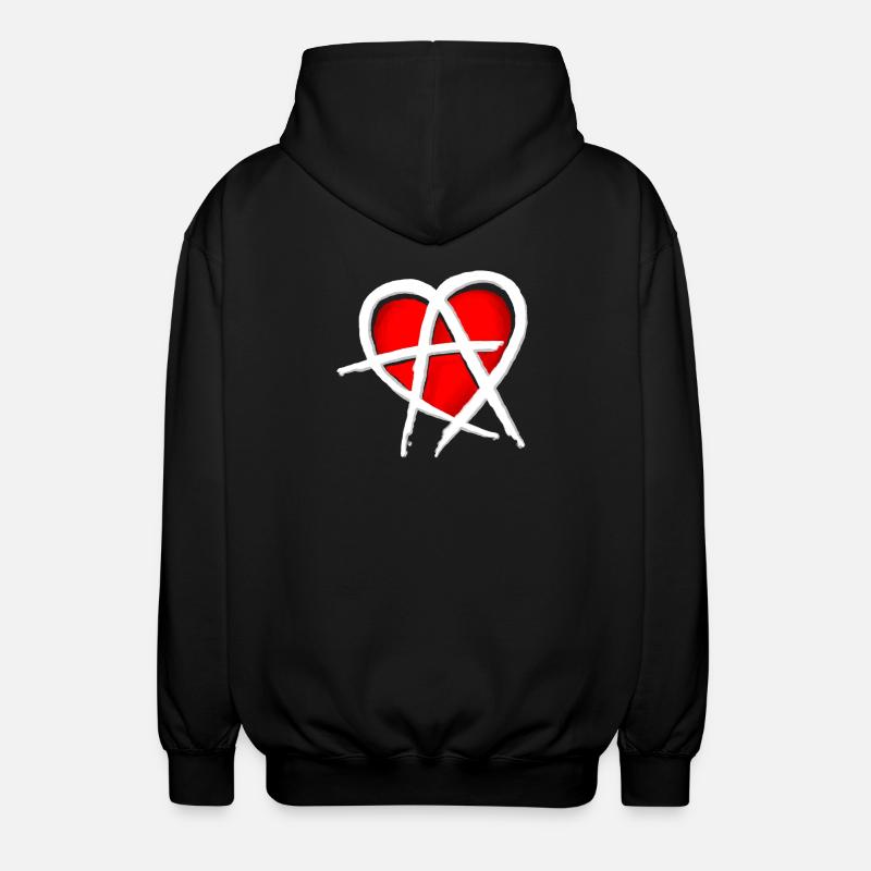 Anarchy & Love - Unisex Kapuzenjacke - Schwarz