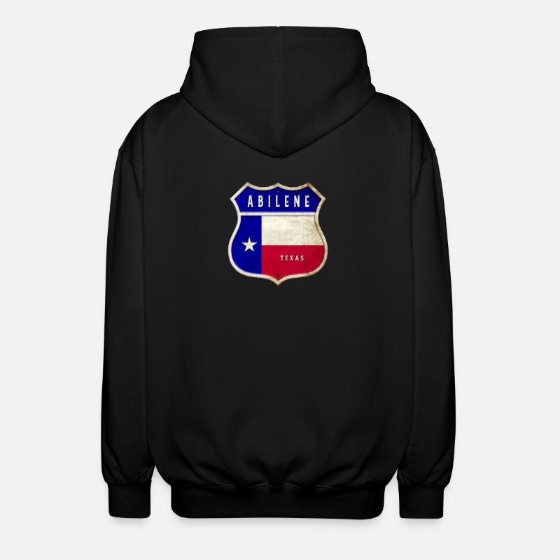 Drapeau Abilene - Motif écusson Texas - Veste à capuche unisexe - noir