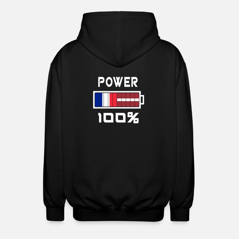 Lettland und Frankreich machen 100% - Unisex Kapuzenjacke - Schwarz