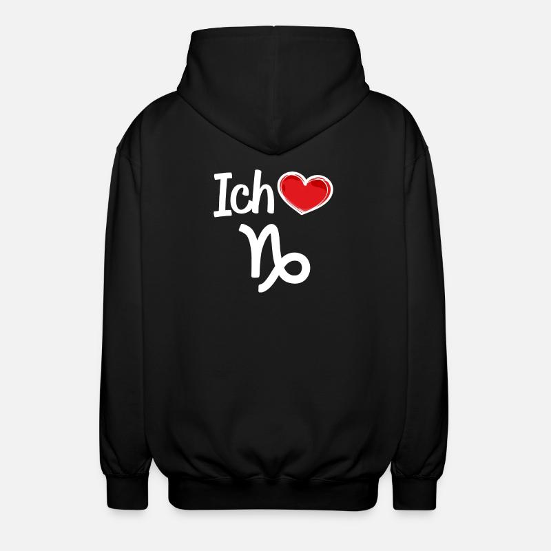 Astrologie Herz Steinbock Statement Horoskop - Unisex Kapuzenjacke - Schwarz