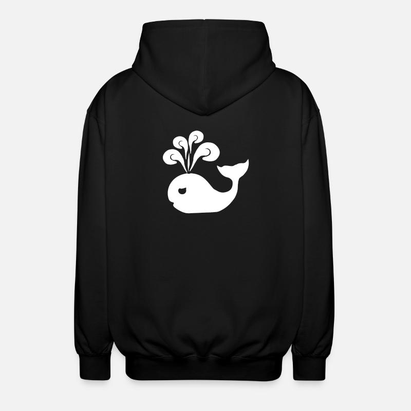 tees wale, Walsilhouette - Unisex Kapuzenjacke - Schwarz