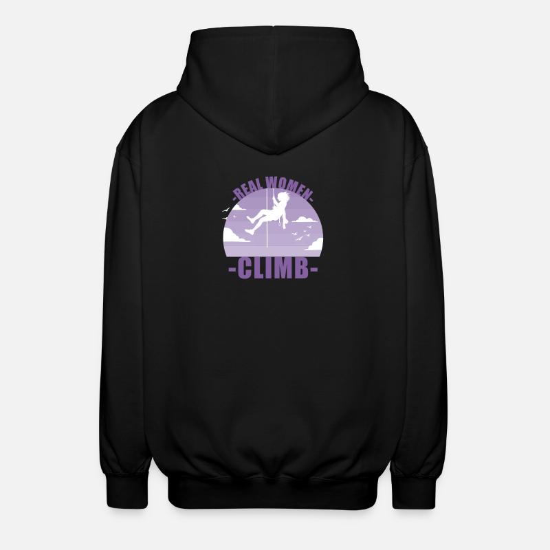 Klettern Bergsteigen Berge Mädchen Geschenk - Unisex Kapuzenjacke - Schwarz