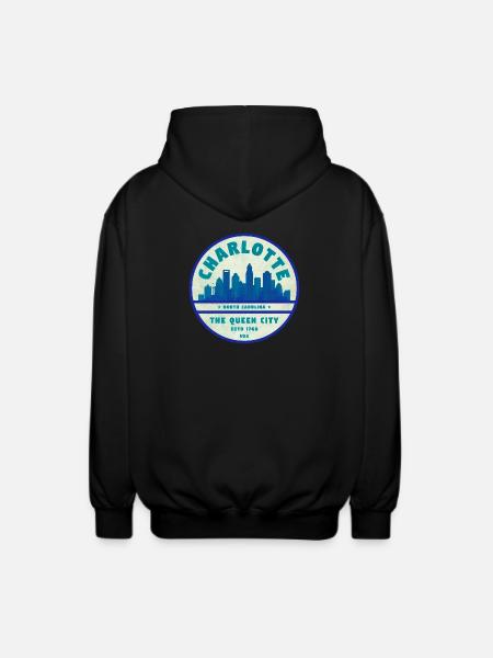 Charlotte Skyline Queen City - Unisex Kapuzenjacke - Schwarz
