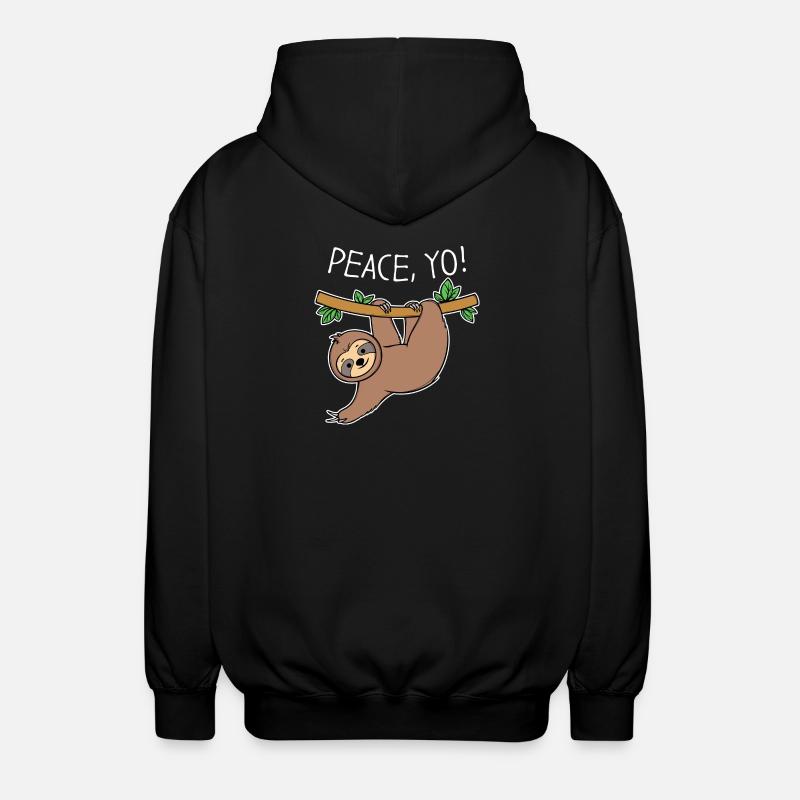 Cool Faultier Statement Urwaldbewohner Säugetier - Unisex Kapuzenjacke - Schwarz