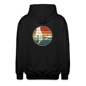 Händchen halten Regenbogenkreis - Unisex Kapuzenjacke - Schwarz - Hinten - AI Model Male 185 light (185cm)