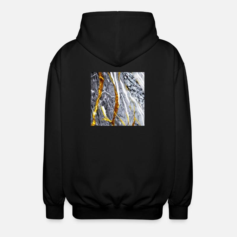 Marble Gold Texture - Unisex Hooded Jacket - black