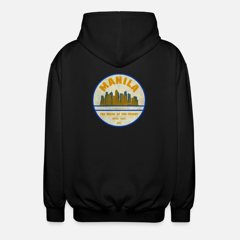 Manila Skyline – Perle des Orients - Unisex Kapuzenjacke - Schwarz