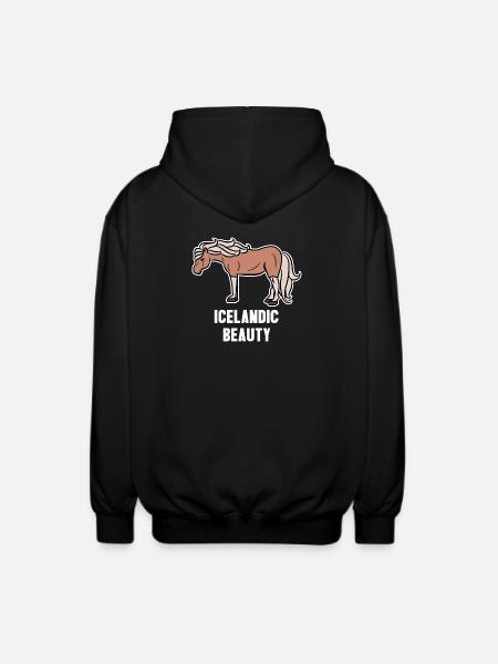 Islandpferde Cool Pferde Statement Pferdefan - Unisex Kapuzenjacke - Schwarz