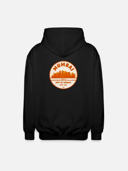 Mumbai India Skyline - Unisex Hooded Jacket - black