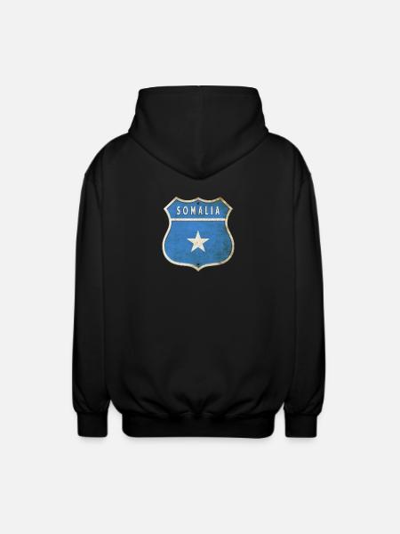 Somalia coat of arms flag design - Unisex Hooded Jacket - black