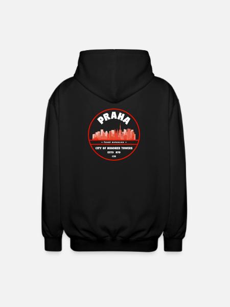 Praha Skyline Seal - Unisex Hooded Jacket - black