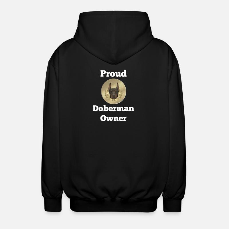Dobermannspruch, Proud Doberman Owner - Unisex Kapuzenjacke - Schwarz