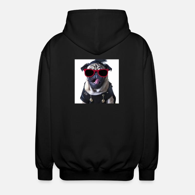 punk mops - Unisex Kapuzenjacke - Schwarz