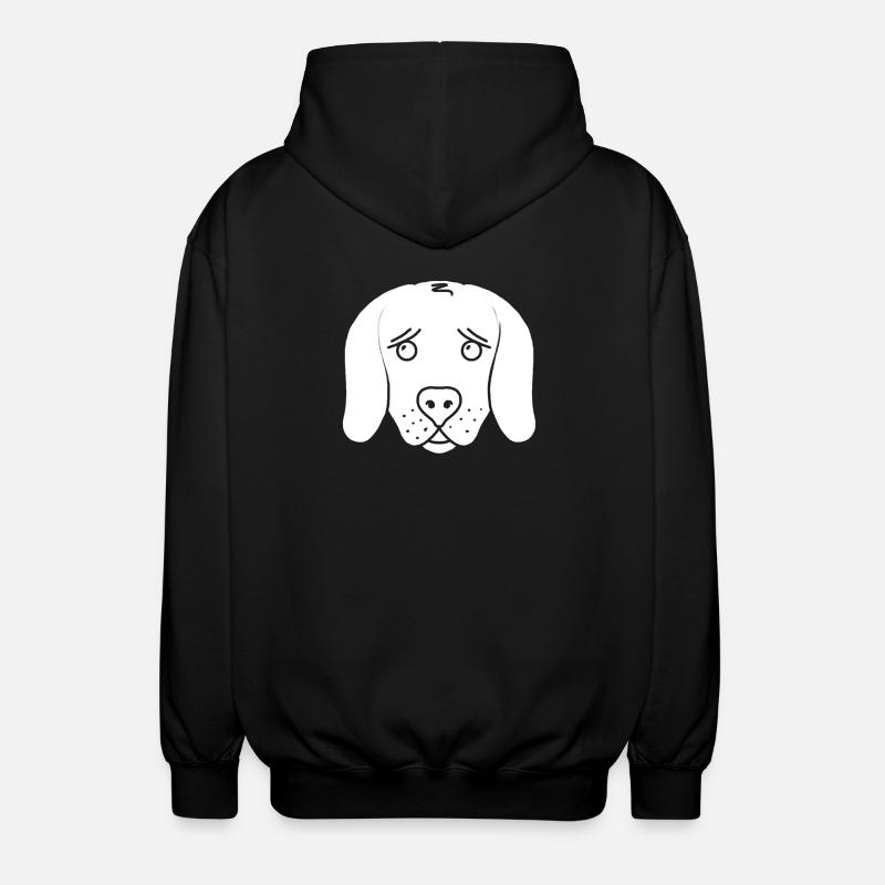 Chien (blanc) - Veste à capuche unisexe - noir