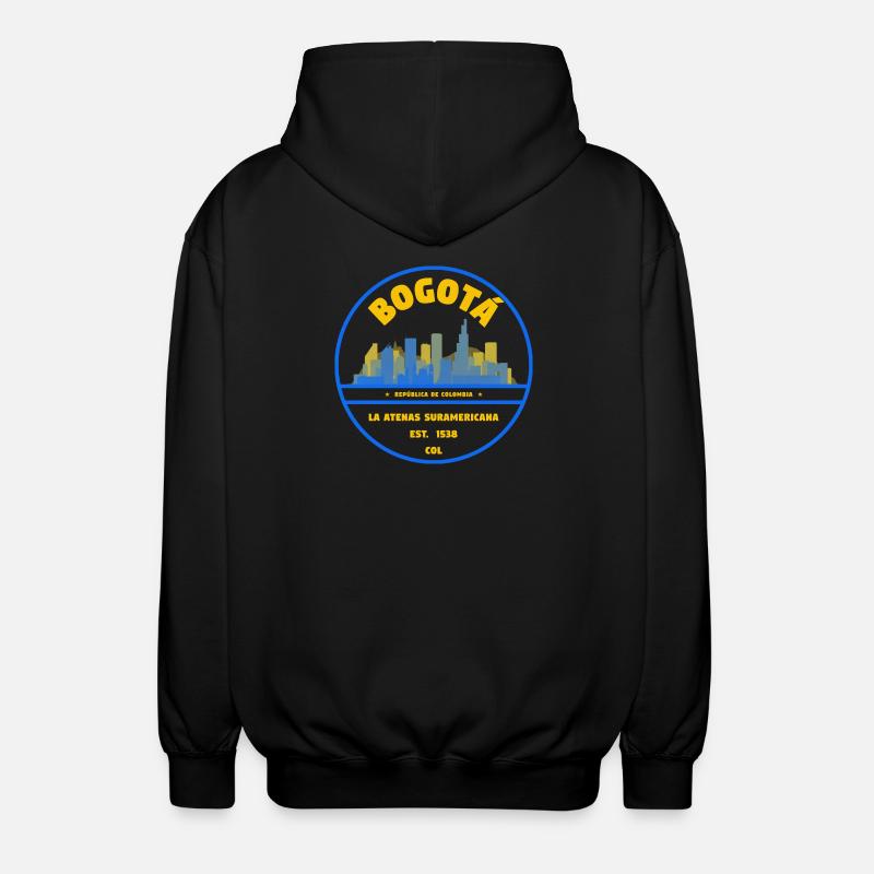 Bogotá Skyline Emblem - Unisex Kapuzenjacke - Schwarz