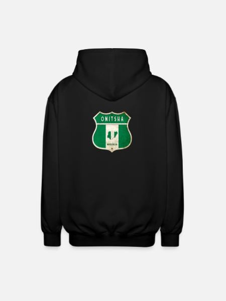 Design du drapeau d'Onitsha Nigeria - Veste à capuche unisexe - noir