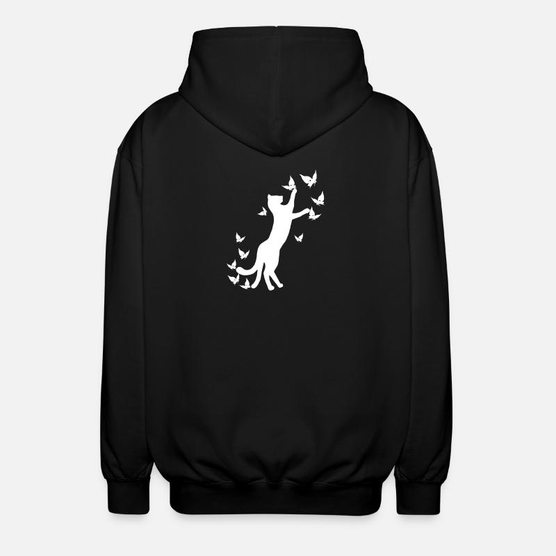 nekomata hell, Kätzchen, schmetterlinge - Unisex Kapuzenjacke - Schwarz