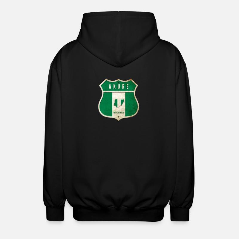 Design du drapeau d'Akure Nigeria - Veste à capuche unisexe - noir