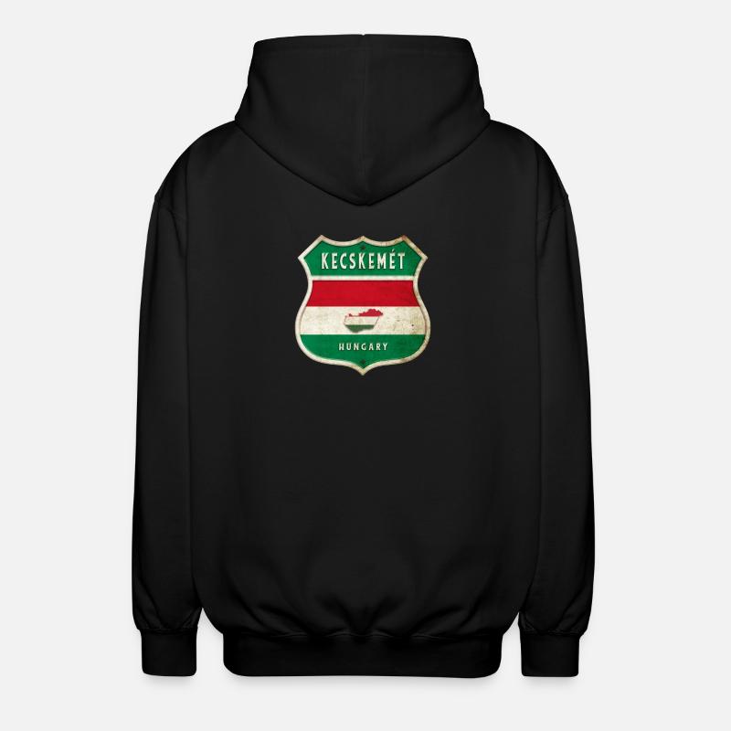 Kecskemét Ungarn Wappen Flaggen Design - Unisex Kapuzenjacke - Schwarz
