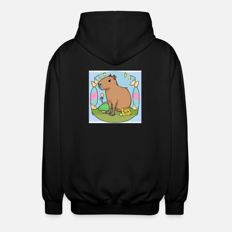 Easter capybara - Unisex Hooded Jacket - black