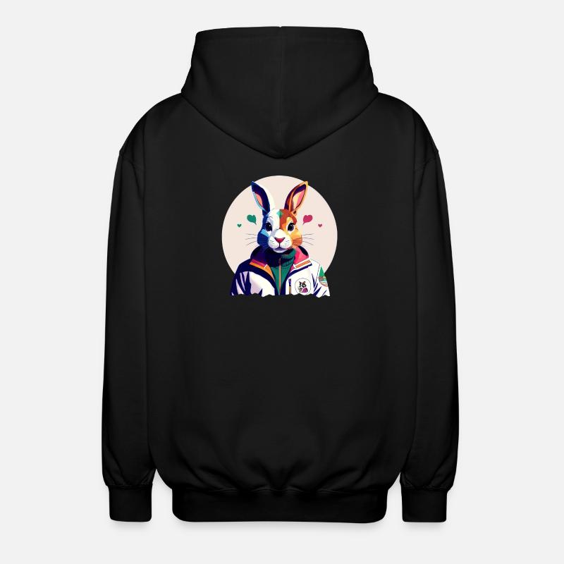 Bunny, lapin de Pâques - Veste à capuche unisexe - noir