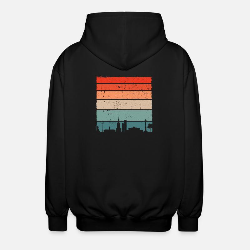 Sunset Skyline Gradient Tee - Unisex Hooded Jacket - black