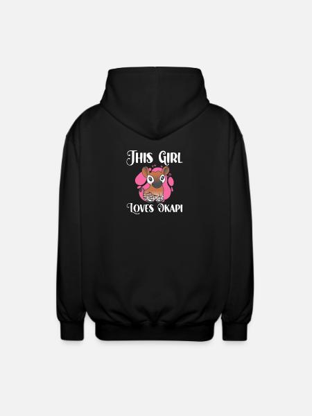 This girl loves okapi - Unisex Hooded Jacket - black