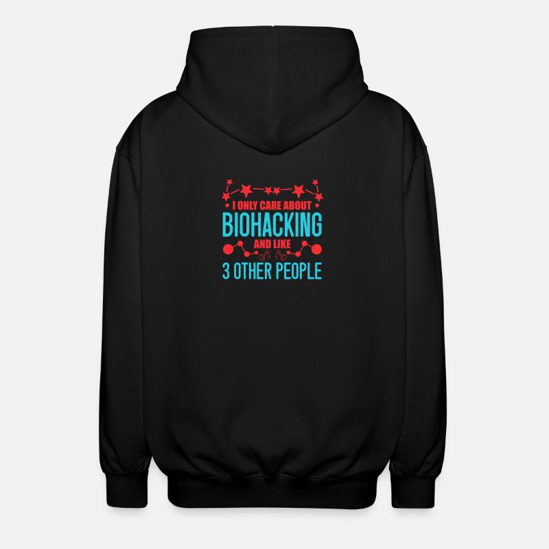 Lustiges Biohacking Design - Unisex Kapuzenjacke - Schwarz