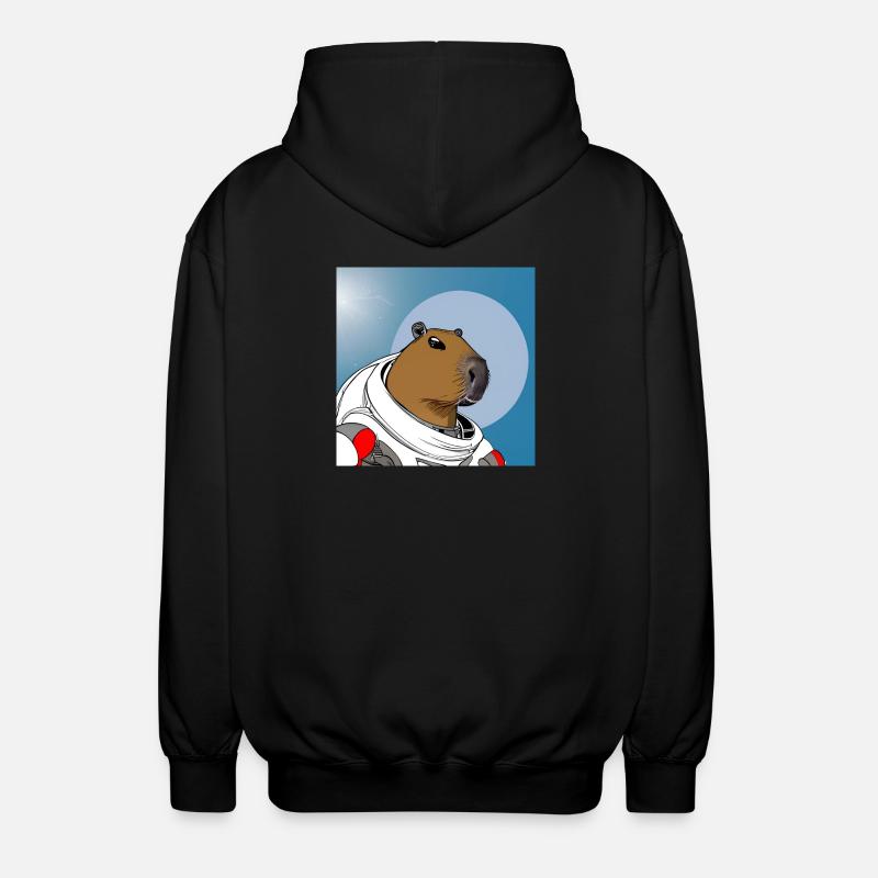 Capy-Astronaut - Unisex Kapuzenjacke - Schwarz