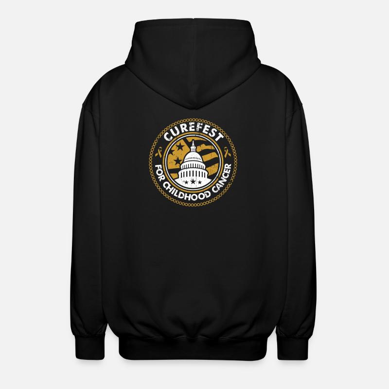 Curefest Kinderkrebs-Emblem - Unisex Kapuzenjacke - Schwarz