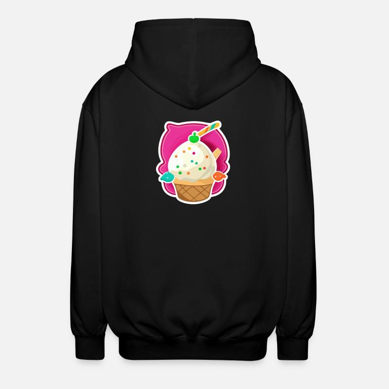 Eis, Eiscreme - Unisex Kapuzenjacke - Schwarz