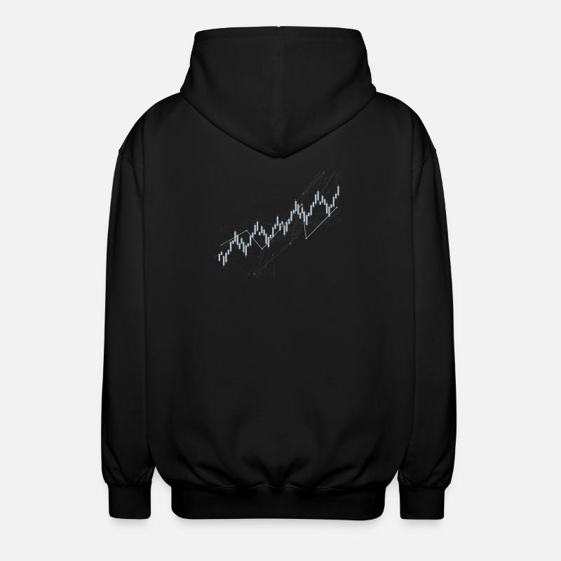 Candlestick chart - Unisex Hooded Jacket - black