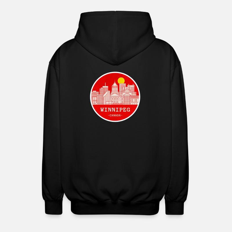 Winnipeg Stadtsilhouette Kreis - Unisex Kapuzenjacke - Schwarz