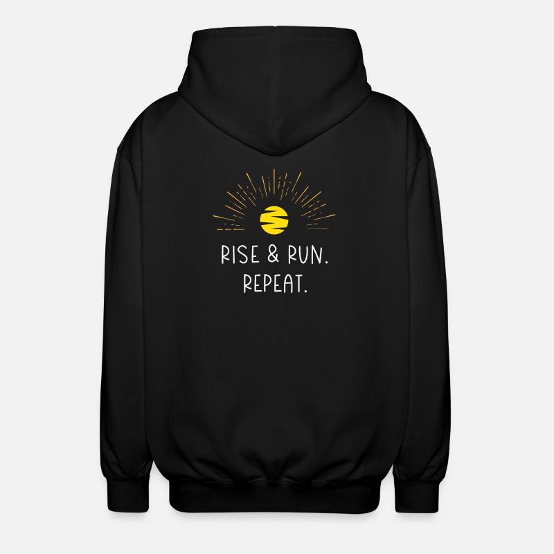 Rise and Run. Repeat. - Unisex Hooded Jacket - black