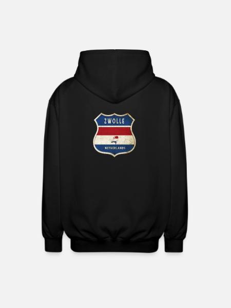 Zwolle Niederlande Wappen Design - Unisex Kapuzenjacke - Schwarz