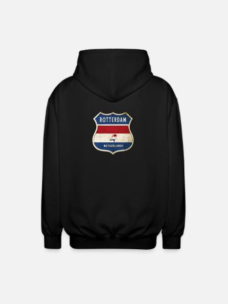 Rotterdam Niederlande Wappen Design - Unisex Kapuzenjacke - Schwarz