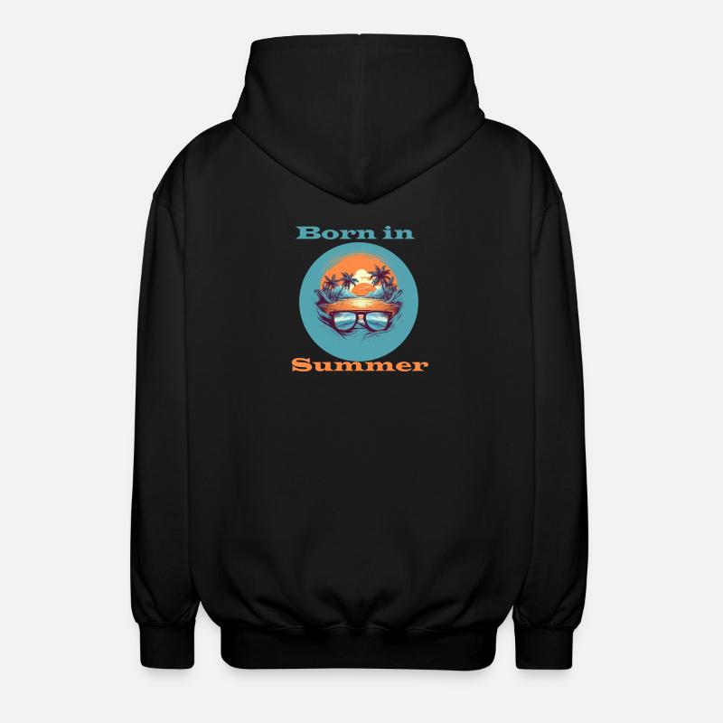 Born in Summer - Unisex Kapuzenjacke - Schwarz
